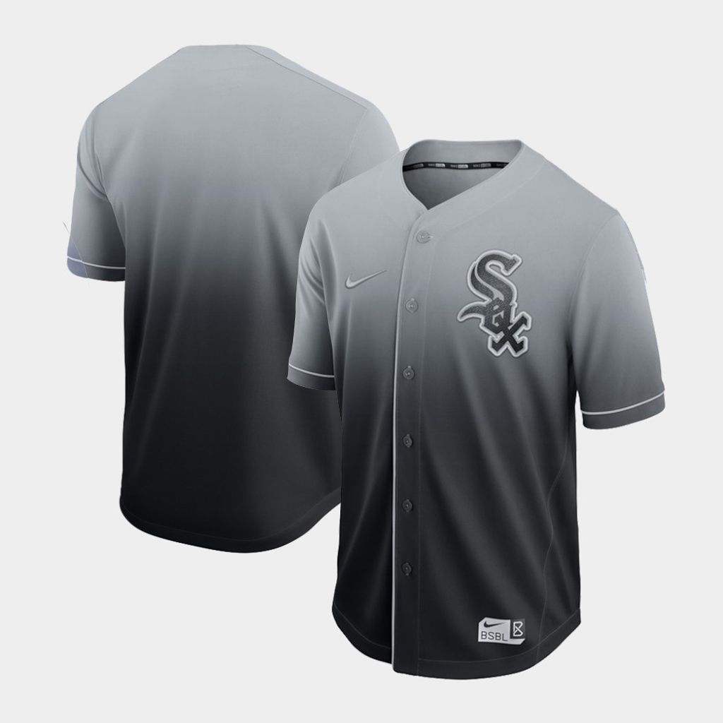 Men Chicago White Sox Blank Grey Nike Fade MLB Jersey->chicago white sox->MLB Jersey